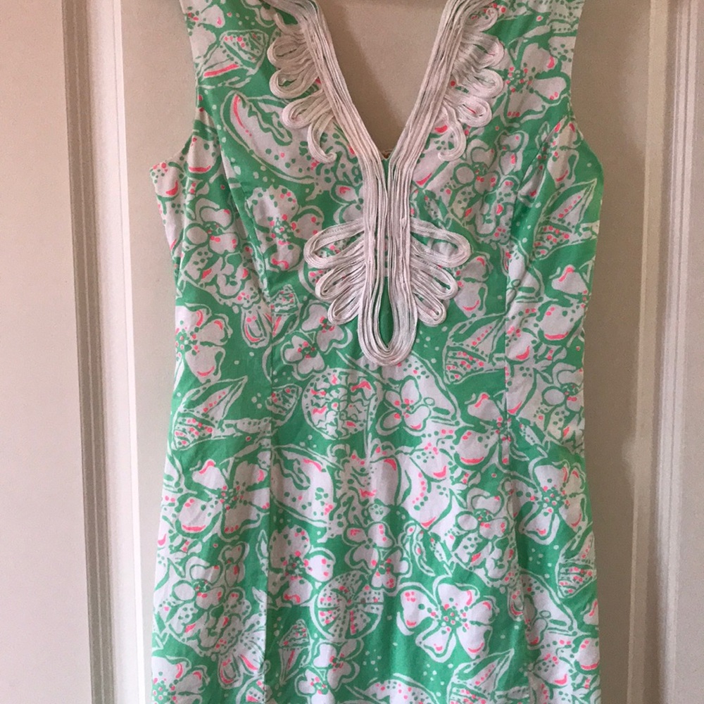 Lilly Pulitzer Green, Pink, and White Dress